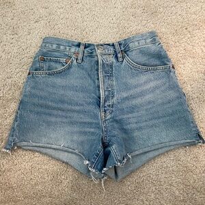 RE/DONE high waisted denim cutoff shorts size 27
